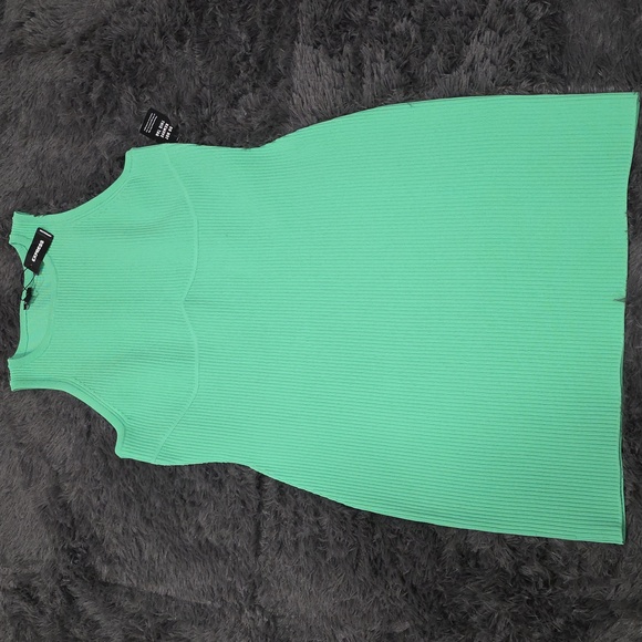Express Dresses & Skirts - Express - Green Ribbed Mini Dress. Size L. NWT!